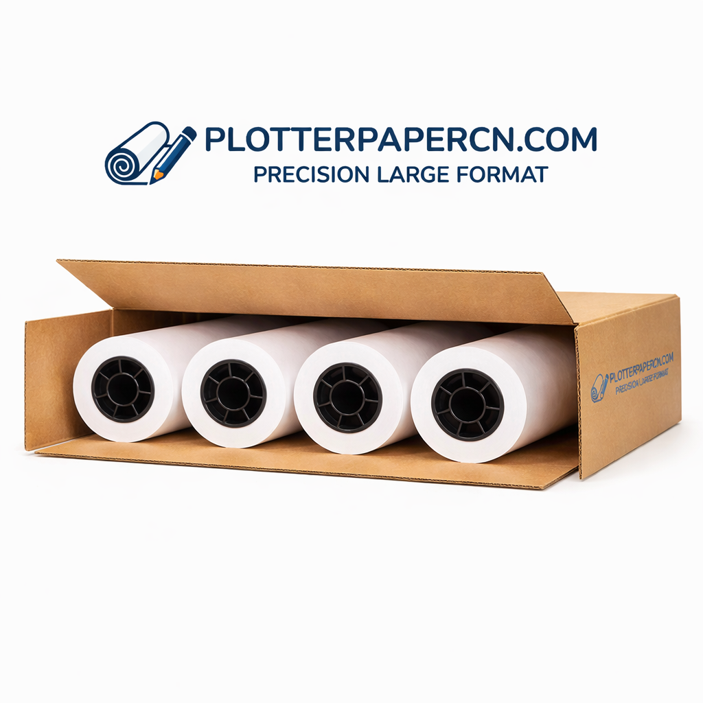 Premium 113gsm (30lb) Glossy Coated Bond Plotter Paper Rolls Premium 113gsm (30lb) Glossy Coated Bond Plotter Paper Rolls